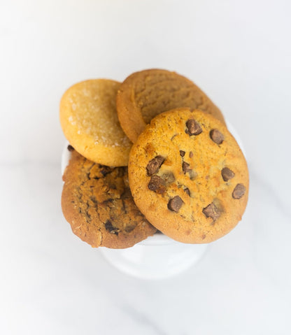 Send A Cake Happy Birthday Bloom Box | 4 Gourmet Cookies - Lemon, Peanut Butter, Chocolate Chip & Oatmeal - Ready to Gift, No Assembly Required