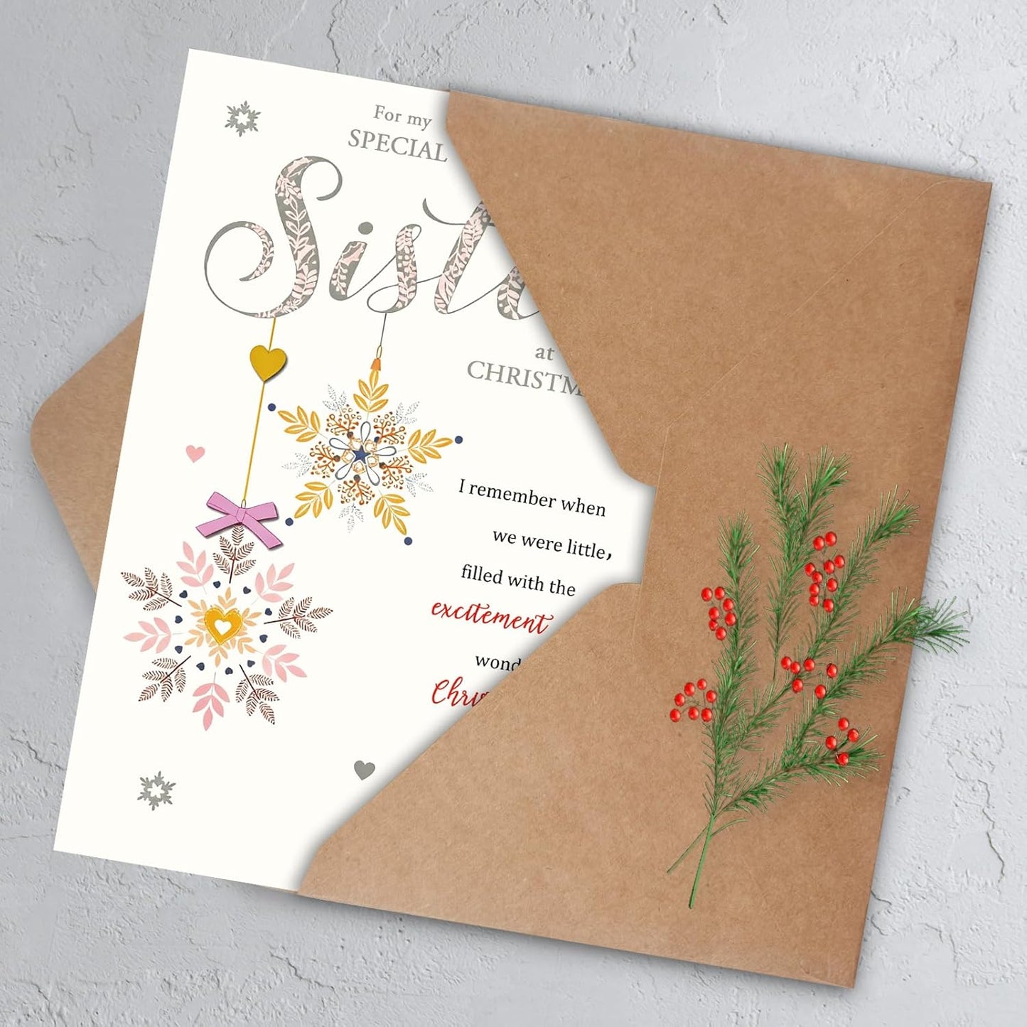 Sister Christmas Card - Merry Christmas Wishes | Perfect Gift for Sisters