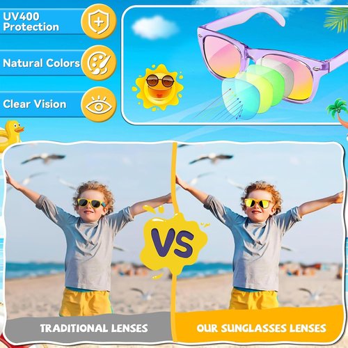 GKTZ Kids Sunglasses - UV 400 Protection Neon Party Favors for Boys & Girls | 16 Pack