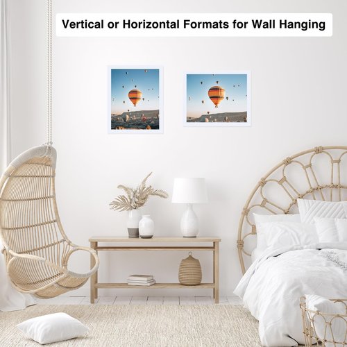 JCJMY 8.5x12 Picture Frame White for Wall Hanging or Tabletop, Wall Mounting Horizontally or Vertically, 8.5 x 12 Wall Gallery Poster Photo Frame with Shatter Resistant Plexiglass, White