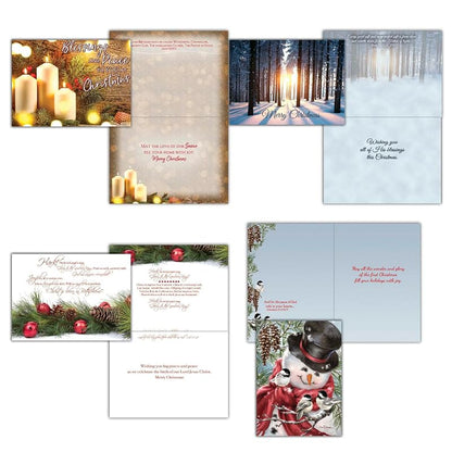 Religious Christmas Cards Bulk 48 Assorted Box with Envelopes - KJV Scripture
