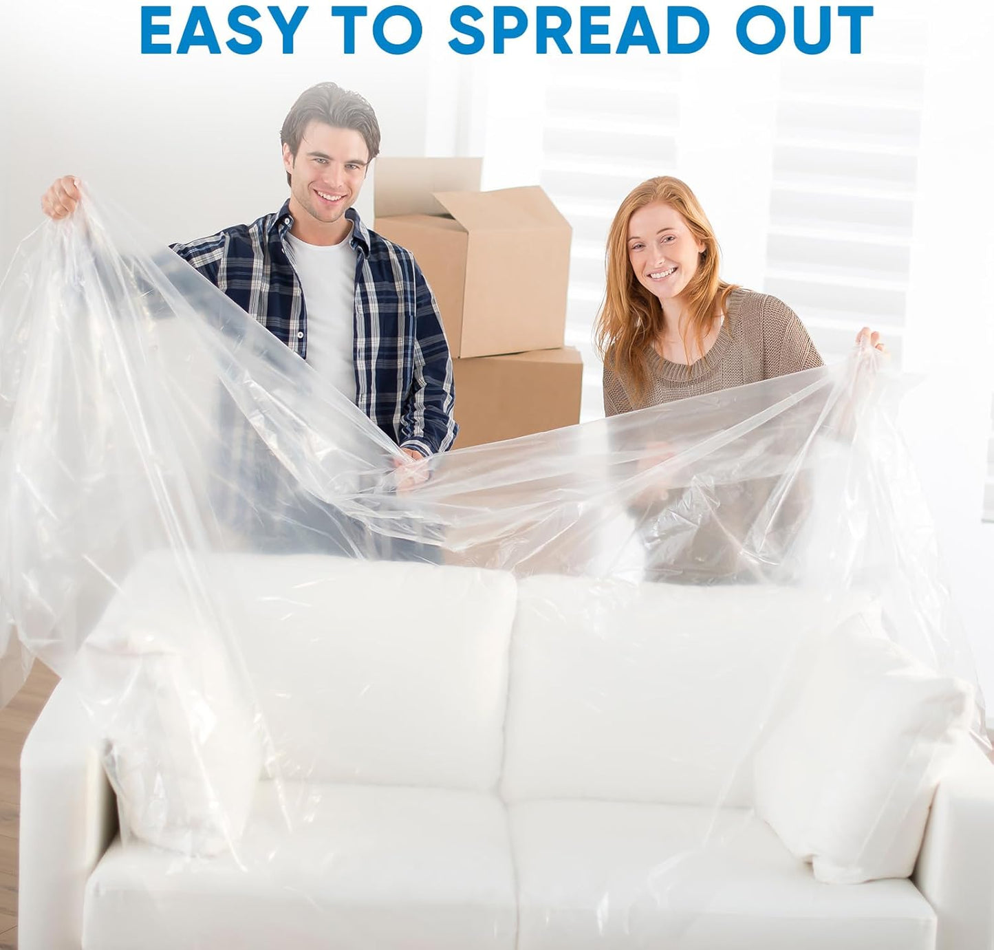 TICONN 12 x 9 Ft Waterproof Plastic Drop Cloth - Heavy-Duty Painters Sheeting for Floor & Furniture Protection (6PK, 1.2Mil)