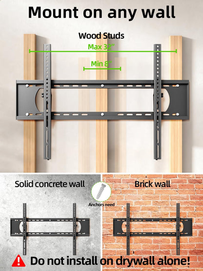 USX MOUNT Heavy Duty Tilting TV Wall Mount - Ultra Slim Design for 60-120" TVs, Supports Up to 220lbs