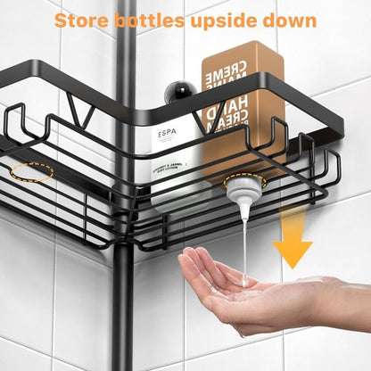 KEGII Corner Shower Organizer - 6-Tier Tension Pole Caddy | Waterproof & Rustproof, Adjustable 25-114.2 Inch