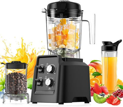 Blender - Skiennix 1400W Professional Self-Cleaning Blender for Smoothies & Ice Crushing | 68oz Jar, Black