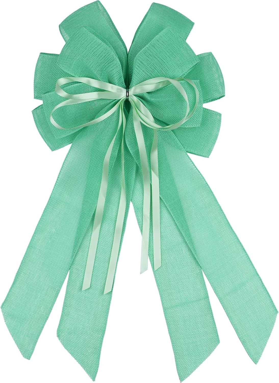 YKW Large Mint Green Burlap Bow - 20x11 Inch Spring & Easter Wreath Decor | Indoor/Outdoor Ornaments