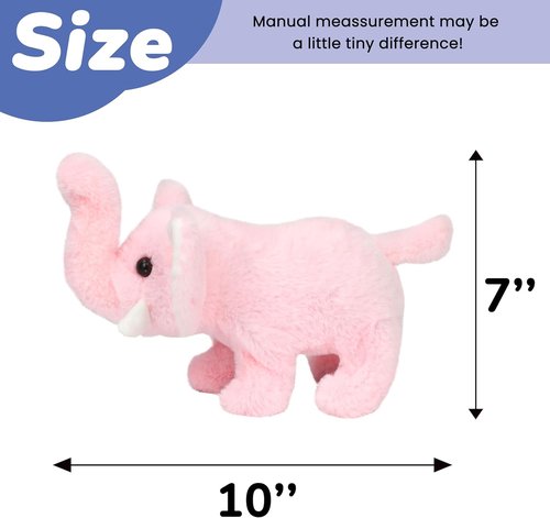 Hopearl Interactive Crawling Elephant Plush Toy - Animated Gift for Toddlers | Pink, 8-Inch