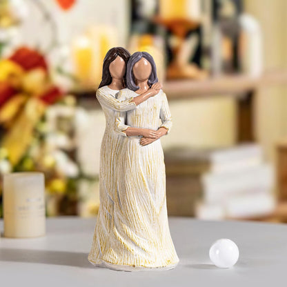 BUTILIVEEN Hugging Mom Daughter Figurines - Hand-Painted Resin Statue | Perfect Gift for Mother's Day, Christmas, Birthdays - 8 Inch