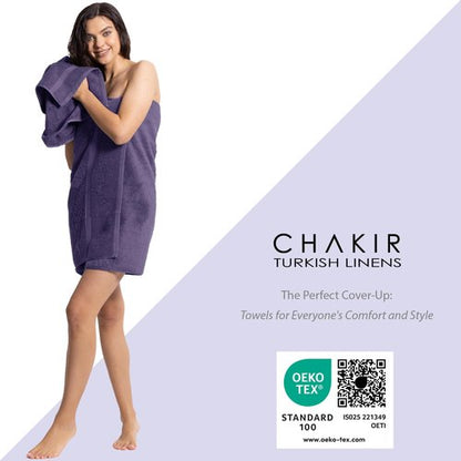 Chakir Turkish Linens Luxury Spa and Hotel Quality Premium Turkish Cotton 6-Piece Towel Set (2 x Bath Towels, 2 x Hand Towels, 2 x Washcloths)