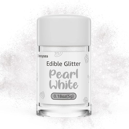 Edible Glitter by Edible Art | Kosher Halal Certified Food Grade Sparkles for Drinks & Desserts - Pearl White