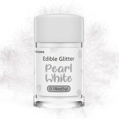 Edible Glitter by Edible Art | Kosher Halal Certified Food Grade Sparkles for Drinks & Desserts - Pearl White