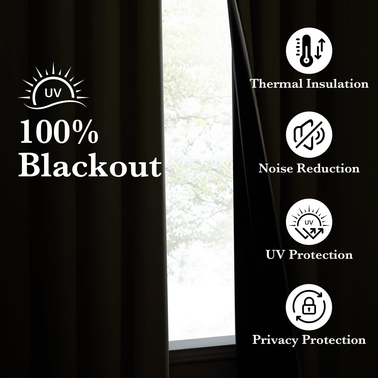 NICETOWN 100% Blackout Muted Beige Curtains 84 inches Long, Grommet Energy Saving Thermal Insulated Window Treatments Lightweight for Bedroom/Home Office, W52 x L84, 2 Panels