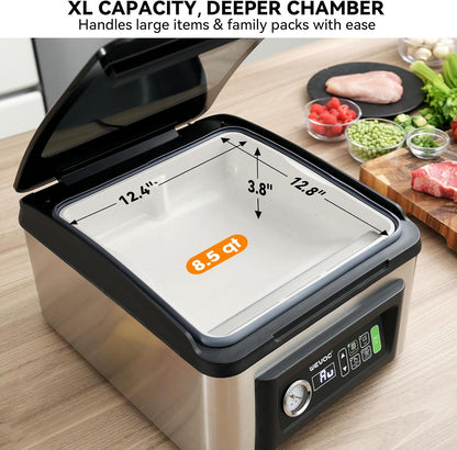 Wevac Chamber Vacuum Sealer - 12” Seal Bar | Commercial-Grade Design for Meats, Liquids & Sous Vide