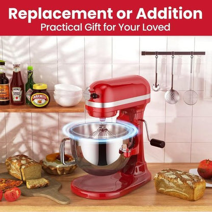 KN2B6PEH 6QT Bowl-Lift Stand Mixer Bowl, Compatible with Kitchenaid Professional 600 Mixer with Silicone Spatula, Measuring Cups and Spoons - Fits KV25G KP26M1X