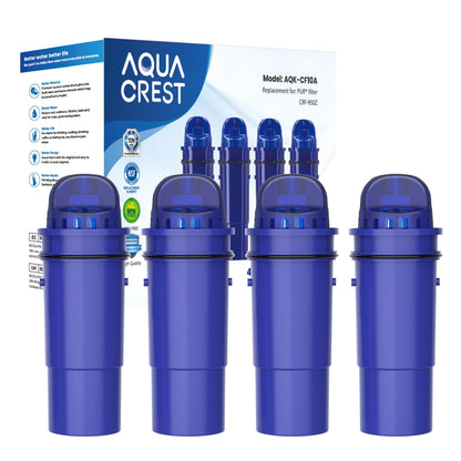 AQUA CREST NSF Certified Filter, Replacement for Pur® Plus Pitcher Water Filter, CRF950Z, PPF951K, PPF900Z, DS1811Z, PPT711, PPT111, CR-1100C and All Pur® Pitchers and Dispensers, 4 Packs