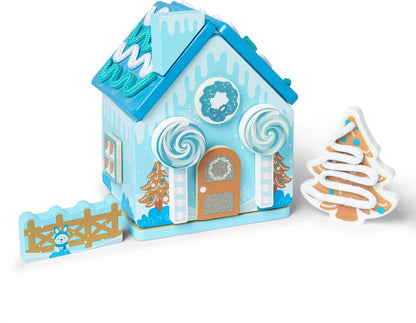 Melissa & Doug Gingerbread House Play Set - Winter Frost Design for Kids Ages 3+