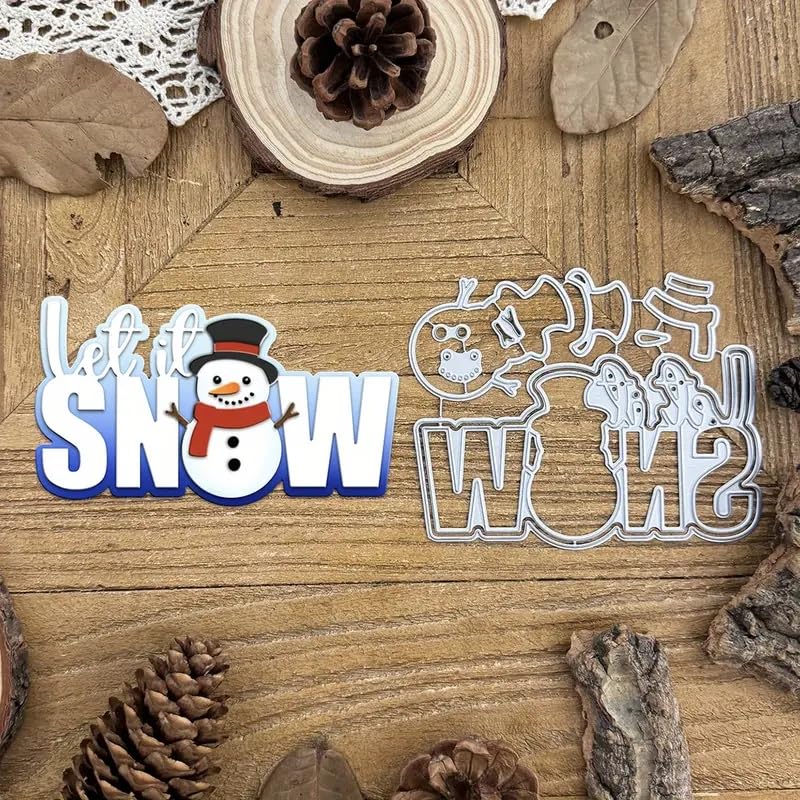 Let It Snow Snowman Metal Die Cuts for Card Making Christmas Scrapbooking