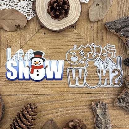 Let It Snow Snowman Metal Die Cuts for Card Making Christmas Scrapbooking
