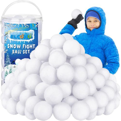 Elcoho 60-Piece Indoor Snow Fight Ball Set - 2.8-Inch Artificial Snowballs for Kids' Winter Games