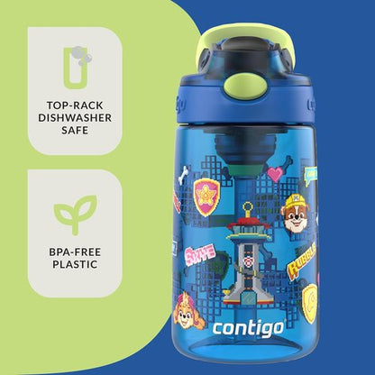 Contigo Aubrey Water Bottles - Leak-Proof & Spill-Proof Autospout Design | 14oz, Green & Blue, 2-Pack