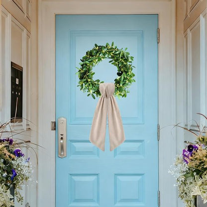 Burlap Wreath Sash by [Brand Name] - 2 Pack Blank Linen Sashes for Spring Holiday Decor | Natural Finish