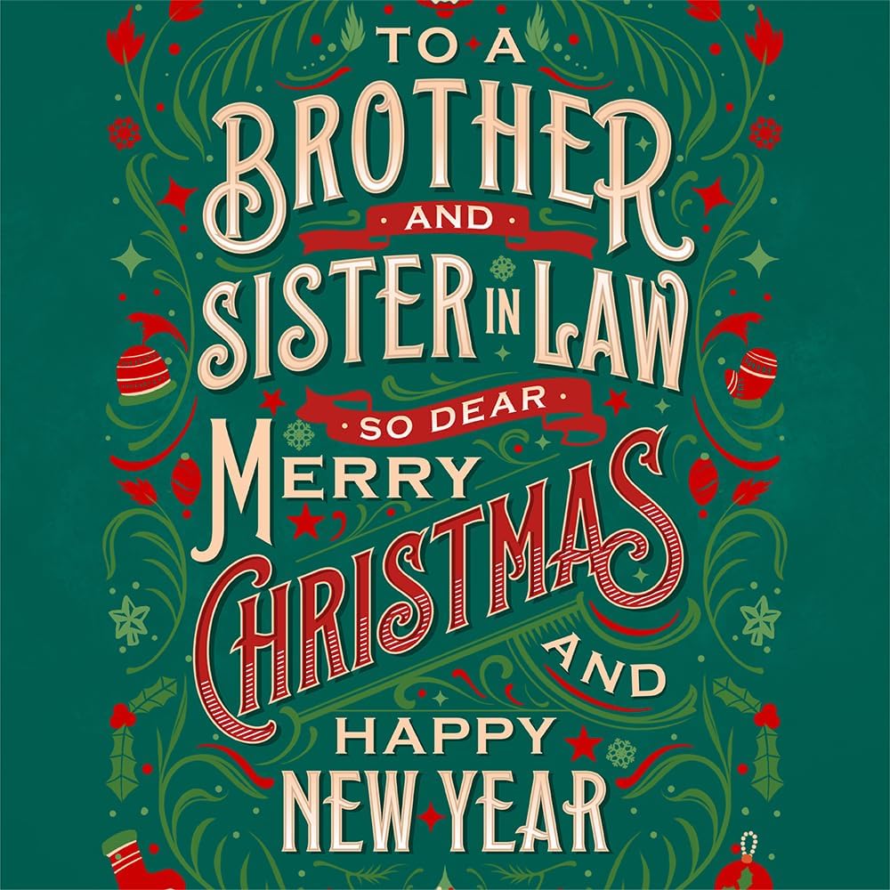 Prime Greetings Christmas Card for Brother and Sister-In-Law - Eco-Friendly, Thick Card Stock, 5in x 7.75in