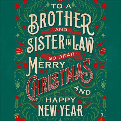 Prime Greetings Christmas Card for Brother and Sister-In-Law - Eco-Friendly, Thick Card Stock, 5in x 7.75in