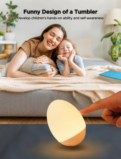 FNMYCO Egg Light for Nursery, 256 RGB Baby Night Light, Rechargeable Night Light for Kids, Portable Small Cordless Bedside Lamp for Girl/Boy/Toddler/Bedroom