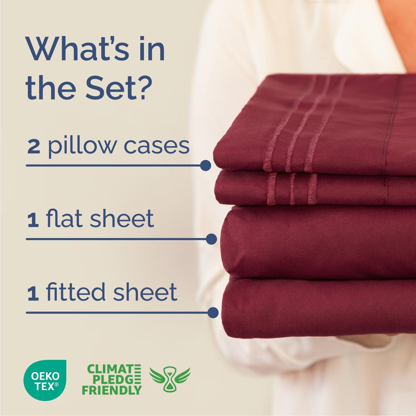 Queen Size 4 Piece Sheet Set - Comfy Breathable & Cooling Bed Sheets Set - Hotel Luxury Bedding for Women, Men, Kids, Teens, Boys & Girls - Deep Pockets, Ultra-Soft, Wrinkle Free - Oeko-Tex - Burgundy