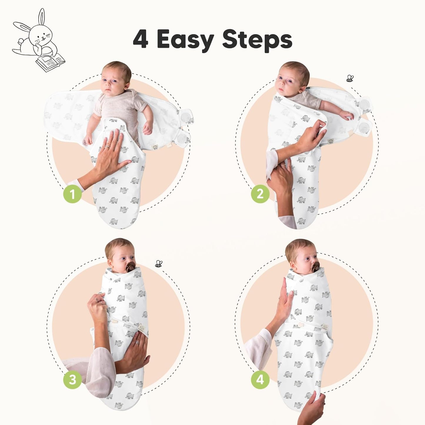 Organic Baby Swaddle Sleep Sacks by The Wild | 3-Pack Soft & Snug for Newborns 0-3 Months