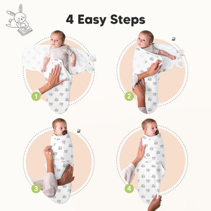 Organic Baby Swaddle Sleep Sacks by The Wild | 3-Pack Soft & Snug for Newborns 0-3 Months