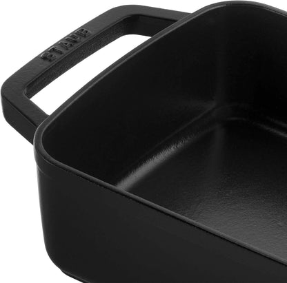 Staub Cast Iron Roasting Pan - 12-Inch x 8-Inch, Matte Black | Premium Quality Made in France