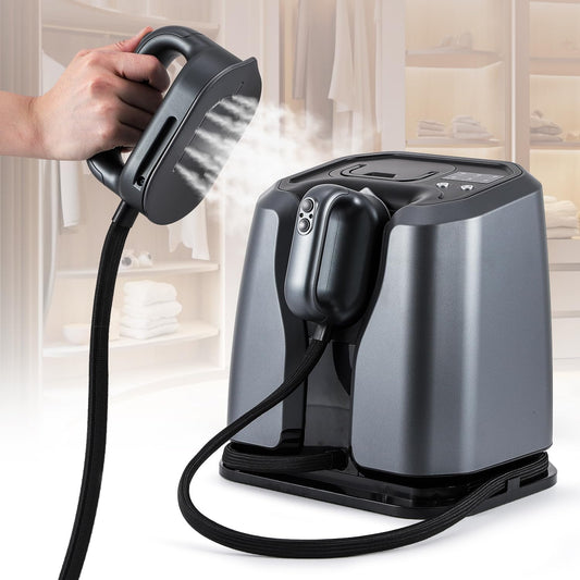 2200W Professional Steam Station by [Brand Name] - Dual Rapid Heat System & 1.2L Tank for 65 Mins of Steam | Silver-Grey Clothing Iron with Auto Shut-Off