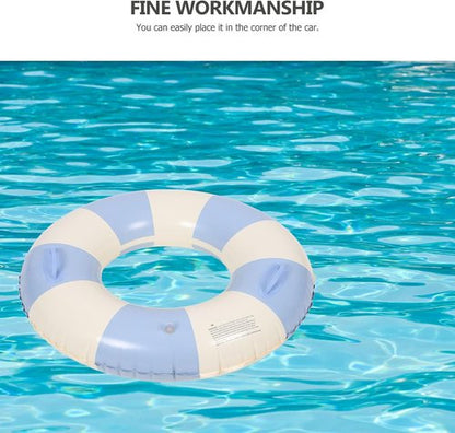 Abaodam Inflatable Swim Ring - Double Handle Water Float Tube for Summer Fun | Compact 9"x6.7" Striped Design