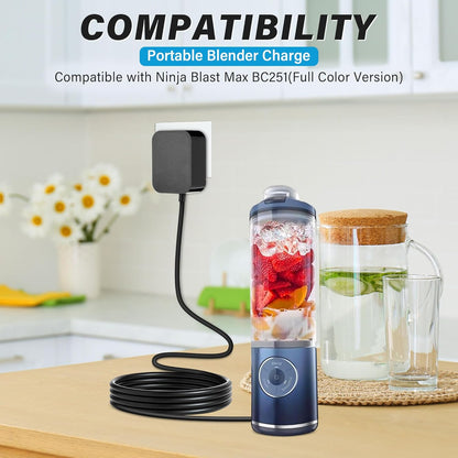 Ninja Replacement Charger - 13.3V 0.75A Power Adapter for Blast Max BC251 Blender | 5.9FT Cord