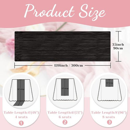 Black Table Runner - 10 Ft Rustic Cheesecloth for Halloween, Weddings & Parties | Perfect for Bridal Showers