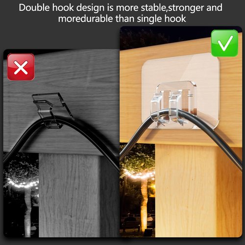 Hooks for Outdoor String Lights by [Brand Name] - 100 Pack with Adhesive Strips | No Damage, Waterproof & UV-Resistant