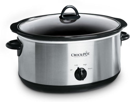 Crock-Pot 7 Quart Oval Manual Slow Cooker - Stainless Steel Cookware for Large Families & Entertaining