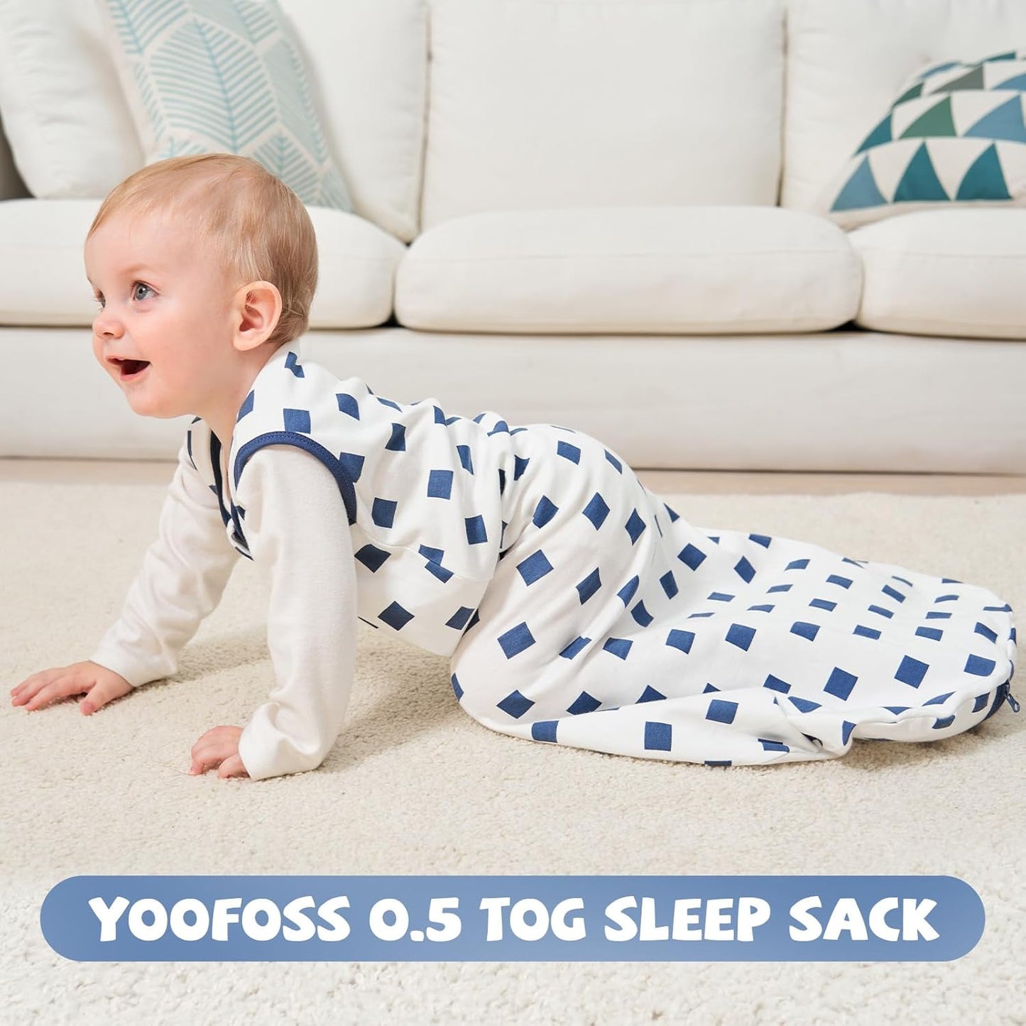 Yoofoss Baby Sleep Sack | 100% Organic Cotton Wearable Blanket for 18-24 Months | 3-Pack, Soft & Lightweight