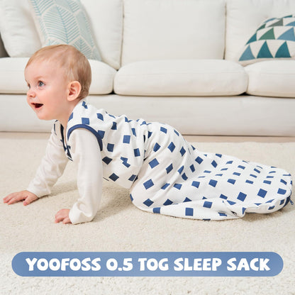 Yoofoss Baby Sleep Sack 12-18 Months Baby Wearable Blanket 100% Organic Cotton 2-Way Zipper TOG 0.5 Toddler Sleeping Sack Lightweight Sleep Sacks for Babies(Large)