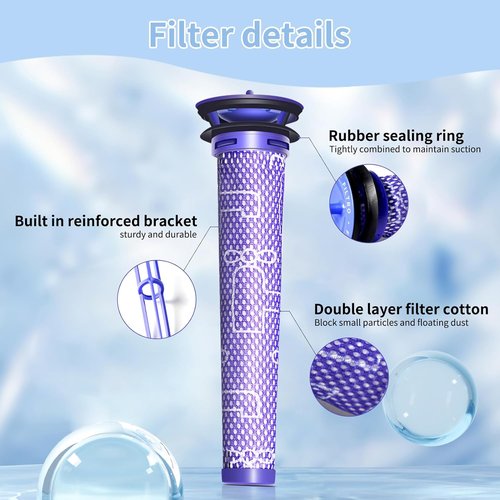 Dyson 4 Pack Replacement Pre-Filters | Enhance V8, V7, V6, SV04, DC58 Vacuum Performance