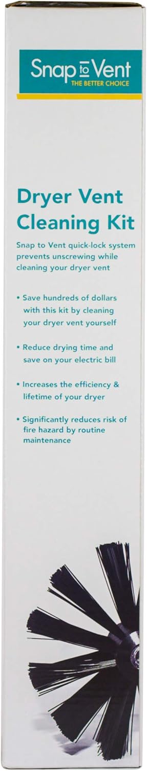 Ziggurat Products 14" Quick Snap Cleaning Kit - Drill Attachment for Dryer Hose & Vent Duct Cleaning