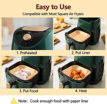 9 Inch Air Fryer Liners by [Brand Name] - 125PCS Heat Resistant Non-Stick Parchment Paper for Baking & Roasting