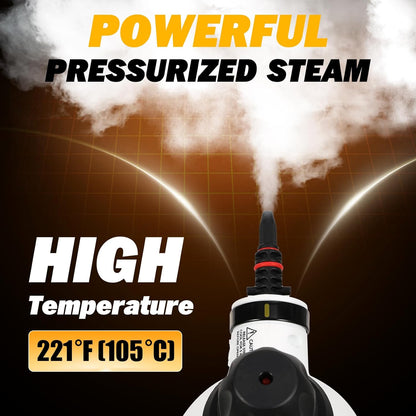 Skiennix Pressurized Handheld Steam Cleaner - Multi-Surface Natural Steamer with 12 Accessories for Fast Home Cleaning