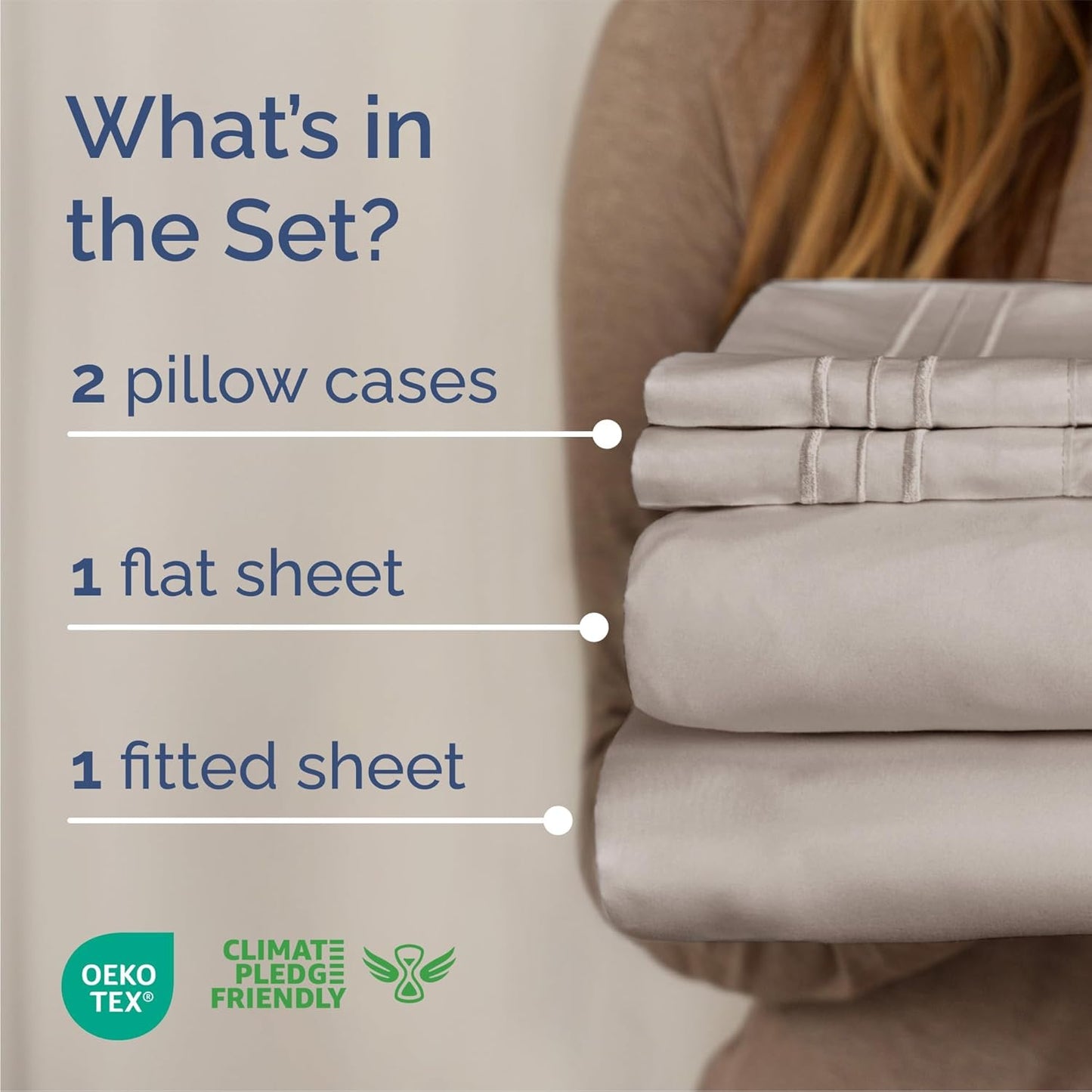 Skiennix Full Size 4-Piece Sheet Set - Comfy, Breathable & Cooling Bed Sheets - Luxury Hotel Quality - Deep Pockets, Soft, Wrinkle-Free - Oeko-Tex Certified, Light Grey