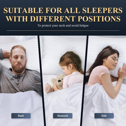 COZSINOOR Queen Size Bed Pillows - Hotel Quality Cooling Microfiber Set of 2 for All Sleep Positions