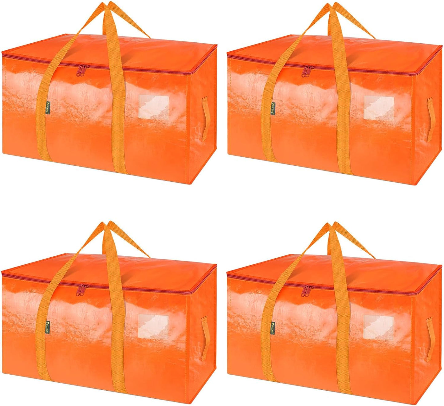 BALEINE Heavy-Duty Oversized Moving Bags - 4-Pack Storage Totes with Reinforced Handles | Orange