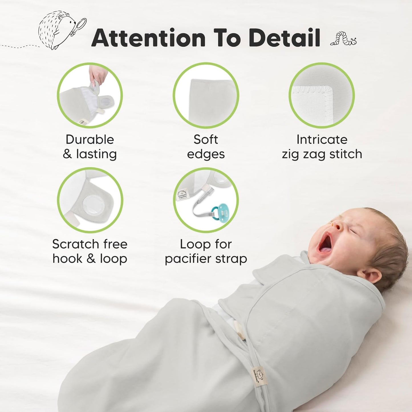 Organic Baby Swaddle Sleep Sacks by The Wild | 3-Pack Soft & Snug for Newborns 0-3 Months