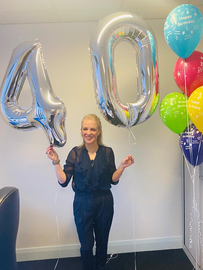 Silver Number 30 Balloon - 40 Inch 30th Birthday Decoration for Kids & Adults | Perfect Party Supplies