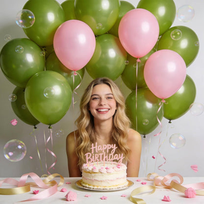 Skiennix 12-Inch Olive Green Latex Balloons - 110 Pack for Birthday Parties & Baby Showers